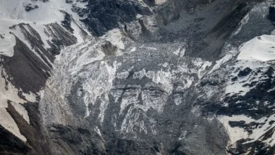 glacier collapse, flood risk, Swiss Alps
