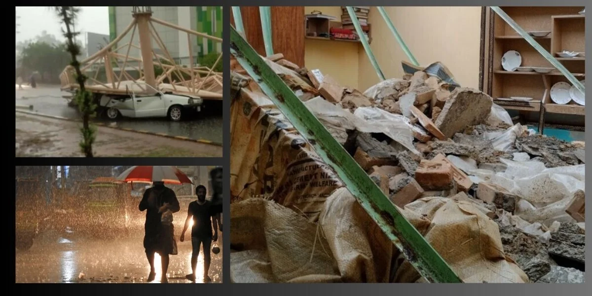 KP Punjab rain damage, roof collapses Pakistan,